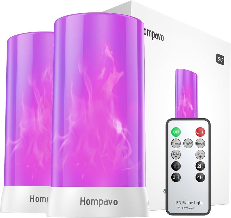 Hompavo Store 【Upgraded】 LED Flame Lights with Remote & Timer, Waterproof 4-Mode Rechargeable Battery Operated Flameless Candles, Pillar Flickering Lanterns for Room Patio Wedding Halloween Home Decor - Image 1